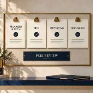 Infographic on portfolio management services review checklist