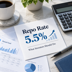 Card showing repo rate percent increase to 5.5%